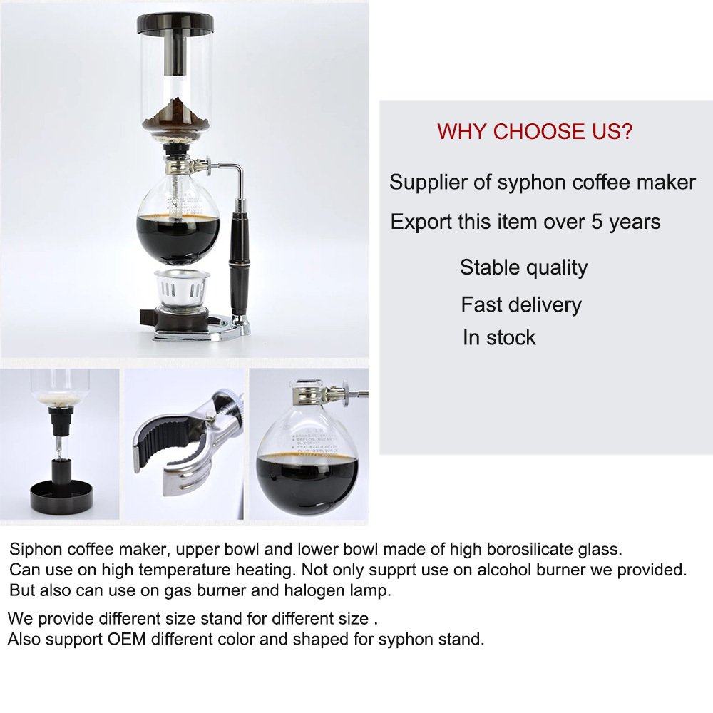 Stove Top Coffee Brew Pot New 5 Cup Siphon Syphon Glass Coffee Maker