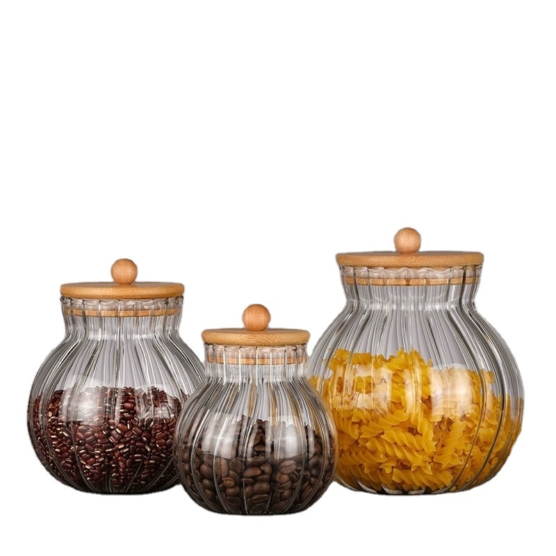 Sealed Transparent Glass Seasoning Pot with Lid,Tea Storage Jar