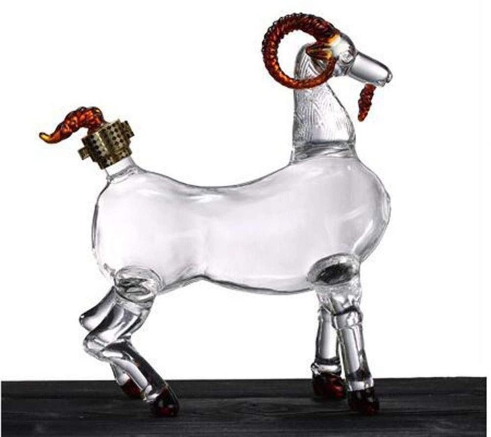 Handmade Borosilicate sheep Shaped Glass Whisky Decanter Animal Shaped Zodiac Glass Bottle