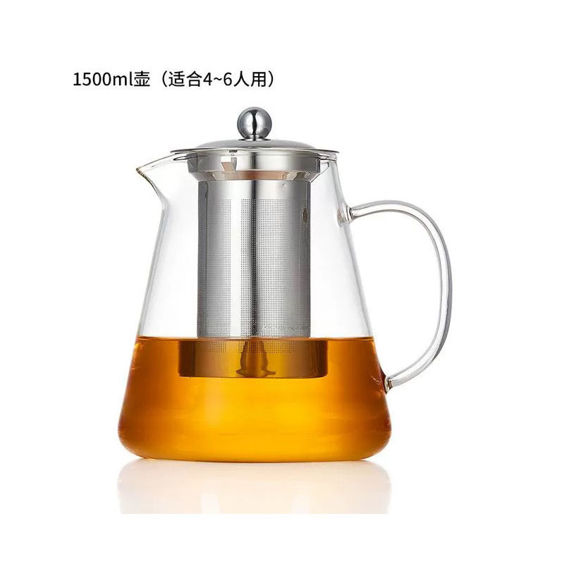 Stainless Steel Heat Resistant Glass Teapot with Removable Infuse