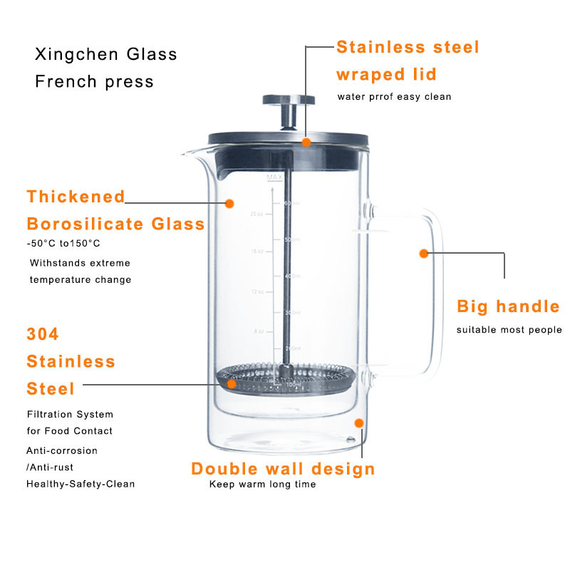 french presss french press coffee maker double wall glass