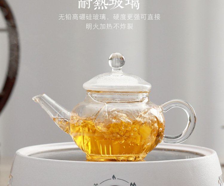 Wholesale directly from Factory borosilicate mini glass kettle Glass teapot with infuser