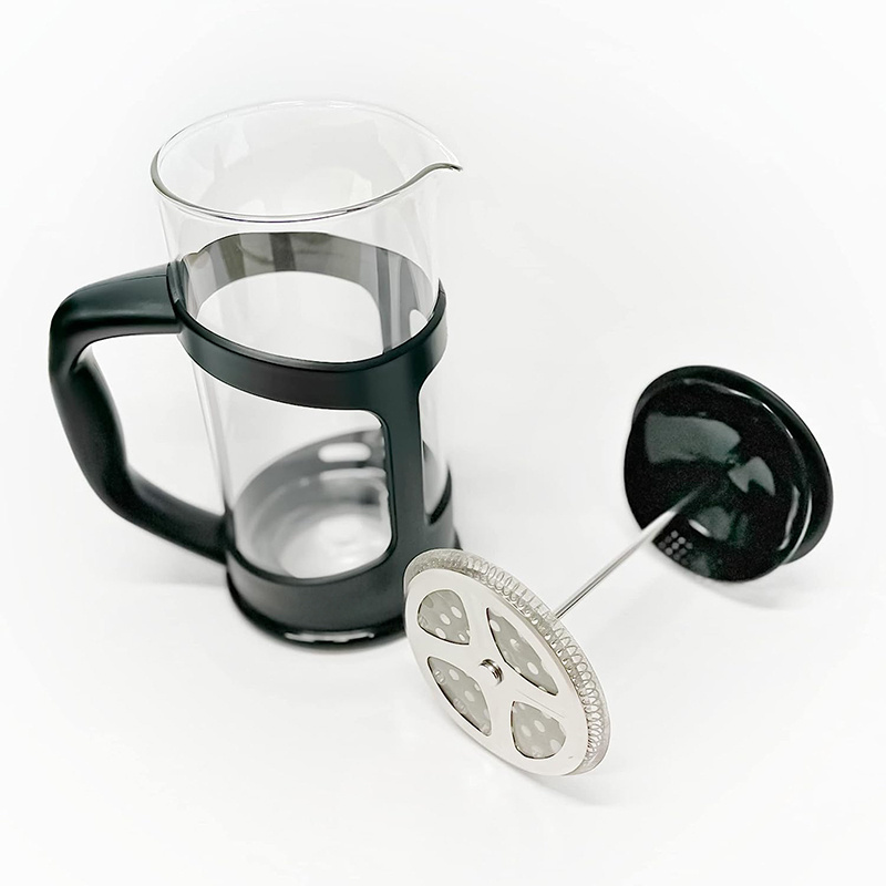 french Press Coffee/Tea Maker, Camping Mini Coffee/Tea Press of 304 Stainless Steel Filter and Heat Resistant Glass