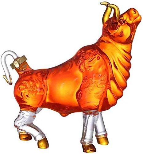 Handmade Borosilicate cow Shaped Glass Whisky Decanter Animal Shaped Zodiac Glass Bottle