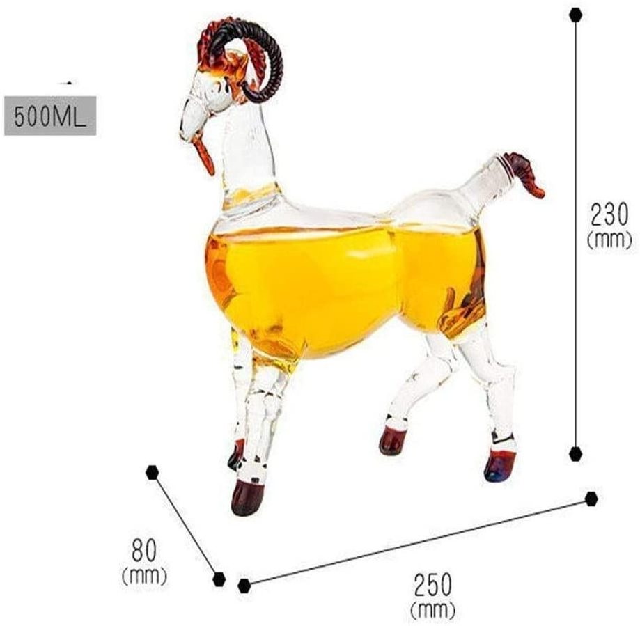 Handmade Borosilicate sheep Shaped Glass Whisky Decanter Animal Shaped Zodiac Glass Bottle