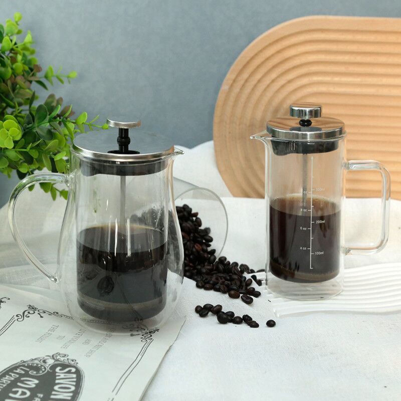 double wall glass coffee maker french press