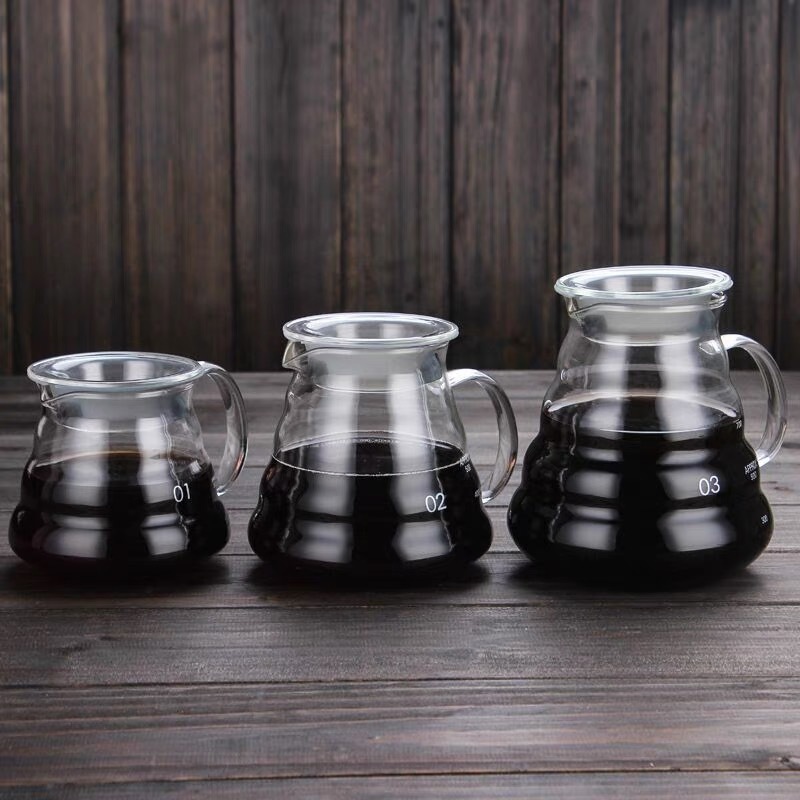 handmade coffee pot 400ml 600ml 800ml glass coffee server