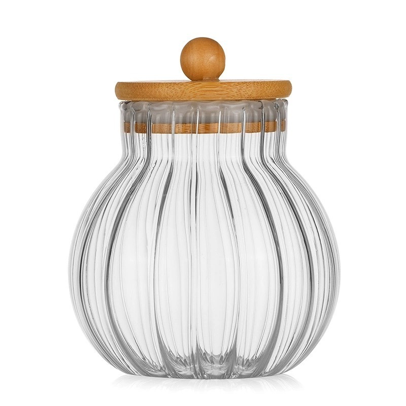 Sealed Transparent Glass Seasoning Pot with Lid,Tea Storage Jar