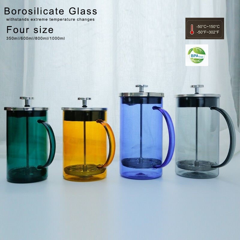 Factory Wholesale Color High Borosilicate Glass French Coffee Press Maker