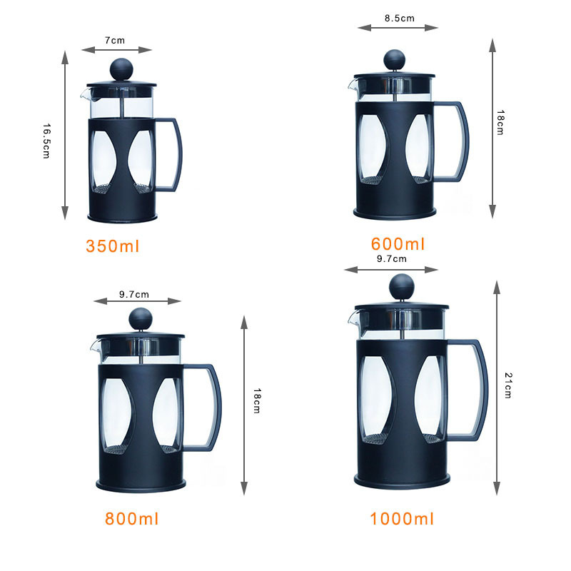 350ml/600ml/Protective Plastic Exterior french press coffee maker