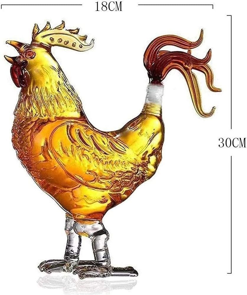 Handmade Borosilicate chicken Shaped Glass Whisky Decanter Animal Shaped Zodiac Glass Bottle