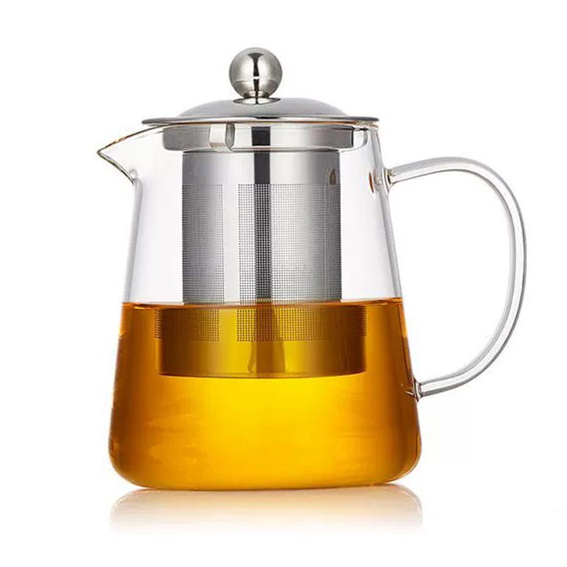 Stainless Steel Heat Resistant Glass Teapot with Removable Infuse