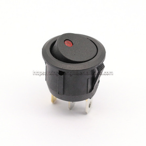 Hole 20mm 12V Red Led Round Rocker Switch Led Dot Light 3 pins ON-OFF LED illuminated Car Dashboard Toggle SPST Switch