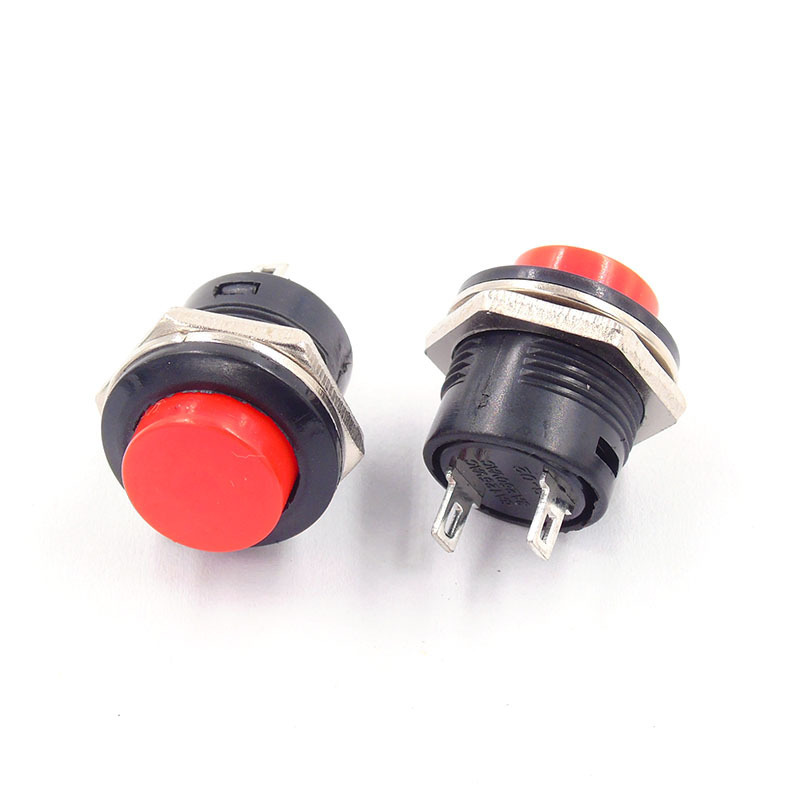 Diameter 16mm Push Button Switch R13-507 Reset Switch 6A 125VAC 3A 250VAC PB-02 No Lock Red Green Color