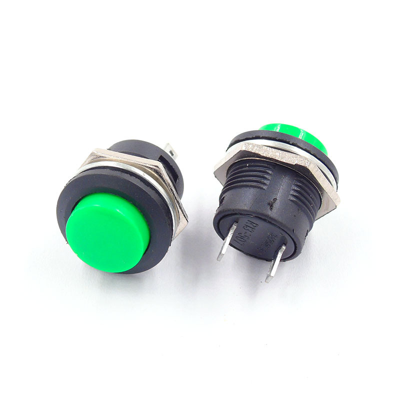 Diameter 16mm Push Button Switch R13-507 Reset Switch 6A 125VAC 3A 250VAC PB-02 No Lock Red Green Color