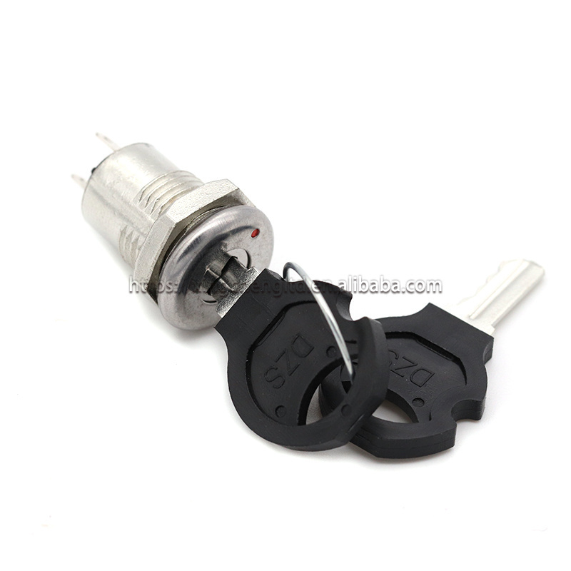 High Quality Metal 12mm Mini Key Switch ON/OFF Lock Switch  Electronic Switch 3A 12V