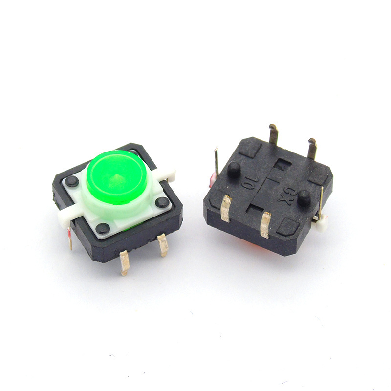 Colourful Tactile Push Button Switch Momentary 12*12*7.3MM Micro switch button green white blue yellow red with light