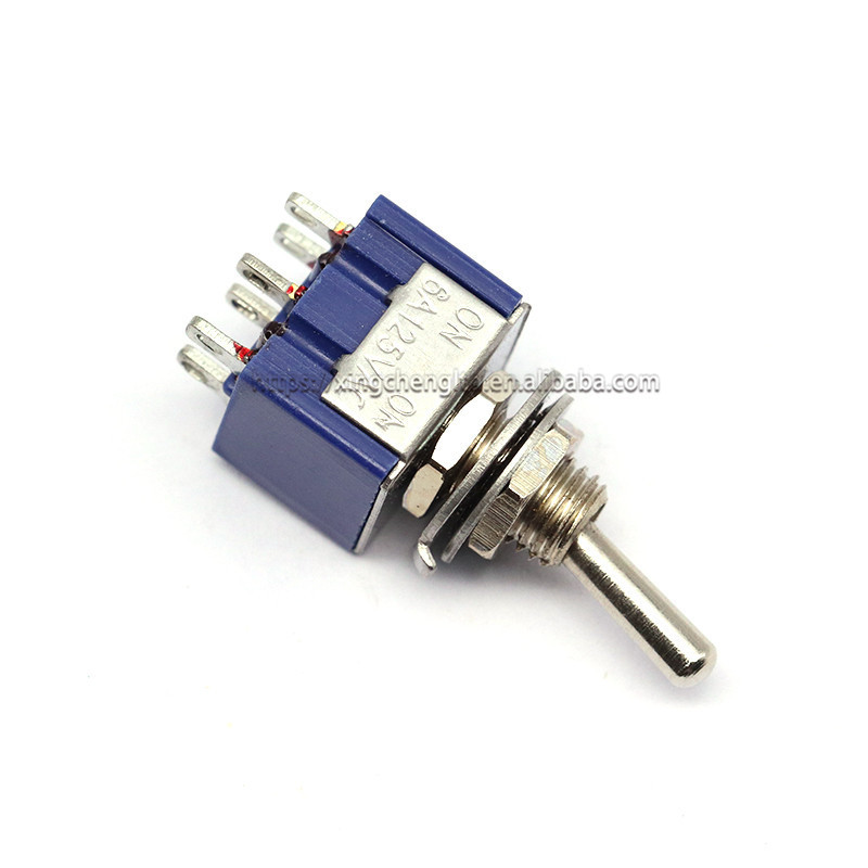 Mini 6mm 6 Pin 2 Position Toggle Switches ON-ON DPDT Mini Toggle Switch 6A/125V 3A/250V AC MTS-202