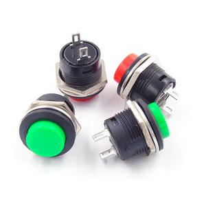 Diameter 16mm Push Button Switch R13-507 Reset Switch 6A 125VAC 3A 250VAC PB-02 No Lock Red Green Color