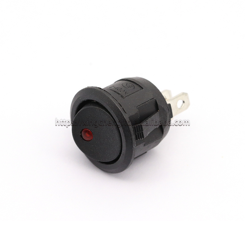 Hole 20mm 12V Red Led Round Rocker Switch Led Dot Light 3 pins ON-OFF LED illuminated Car Dashboard Toggle SPST Switch