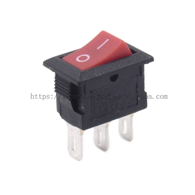 Mini Rocker Power Switches KCD11 3 Pin 3A 250VAC ON OFF 10*15mm Red 2 Positions