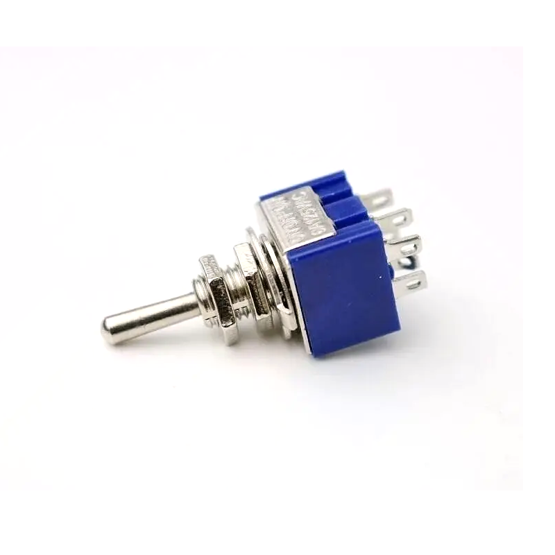 Mini 6 Pin 3 Position Toggle Switches ON-OFF-ON DPDT Mini Toggle Switch 6A/125V AC MTS-203 Blue