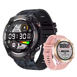 2024 New Arrival Smart Watch KC82 1.45 inch AMOLED 466*466 1ATM Swimming Waterproof Compass Flashlight for Men