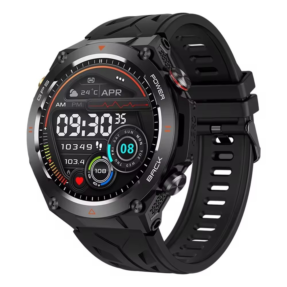 2024 New Arrival Smart Watch KC82 1.45 inch AMOLED 466*466 1ATM Swimming Waterproof Compass Flashlight for Men