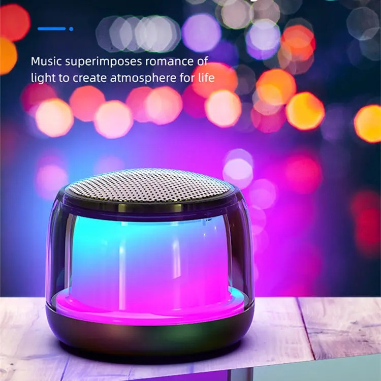 2024 New style Portable fashion mini speaker RGB Colorful Led Light  wireless USB TF AUX Loudly Sound Control Speakers