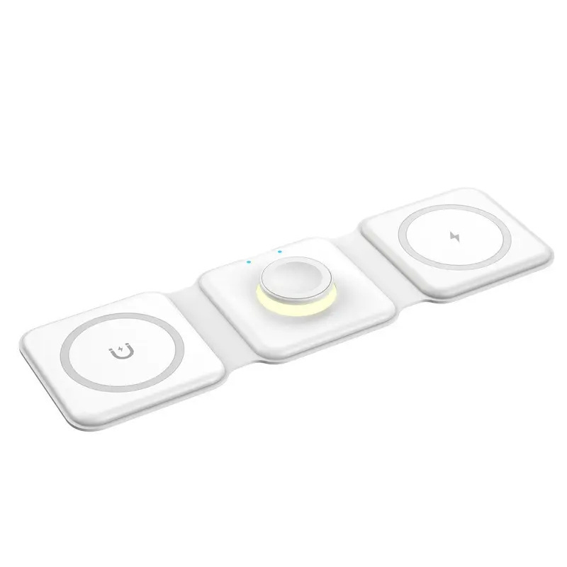 2024 factory  3 in 1 3in1 Wireless Charger with led light 15w  Charger For iphone charger power Adapterchargers portable