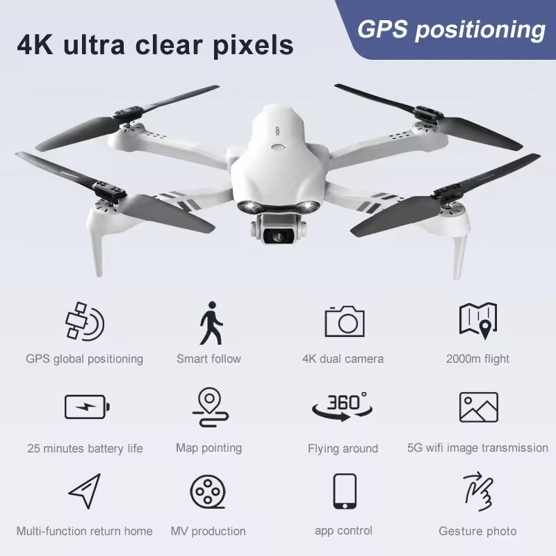 F10 Drone 4K 5G Wifi Live Video Fpv Quadrotor Flight 20 Minutes Rc Long Range Drones with 4k camera and gps