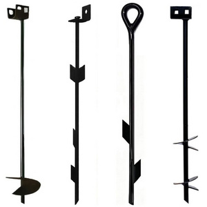 Solar powered ground piles lifting eyebolt ground anchor auger earth anchor