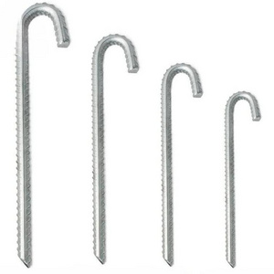 Rust Proof Coated Steel Ground Stakes Anchors/J-Hook Garden Metal Tent Stakes/Trampoline Anchors