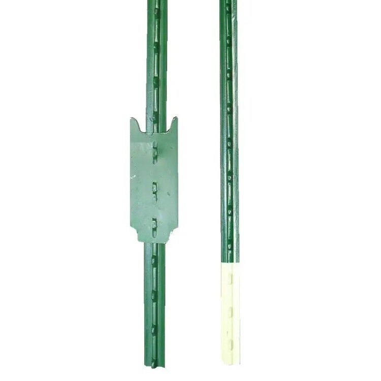 Cheap 6 ft Steel Studded T Posts Green Painted Metal Fence Hardware for Sport Fences