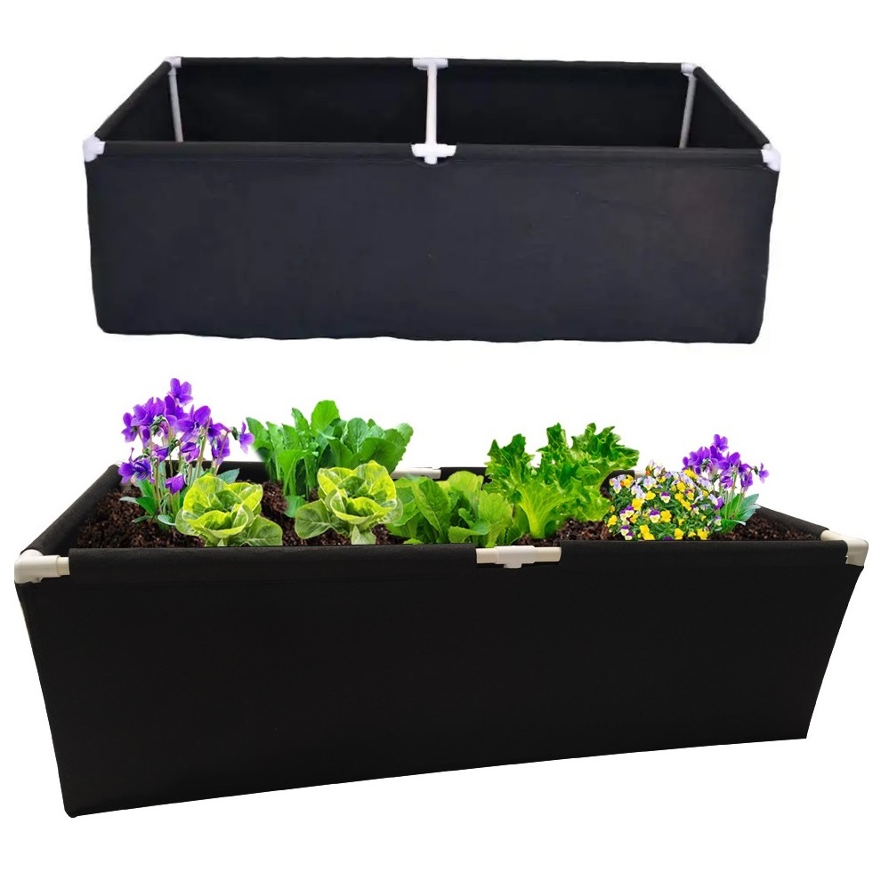 300 gallon 6x3x1 FT Fabric Felt Garden Raised Grow Bed Living Soil Grow Bed For Plants