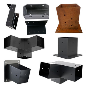 Used 140mm Lumber Lockout Type Hardware Floor Brackets Right Angle Woodworks DIY Post Base Kit with Triangle Bracket Structure