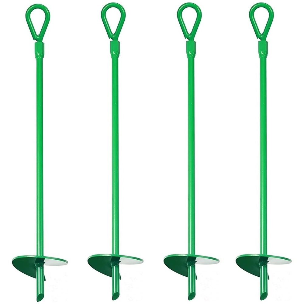 Long Ground Anchor Kit with 3 Inch Wide Helix Heavy Duty Earth Augers Solid Steel Shaft for Tents