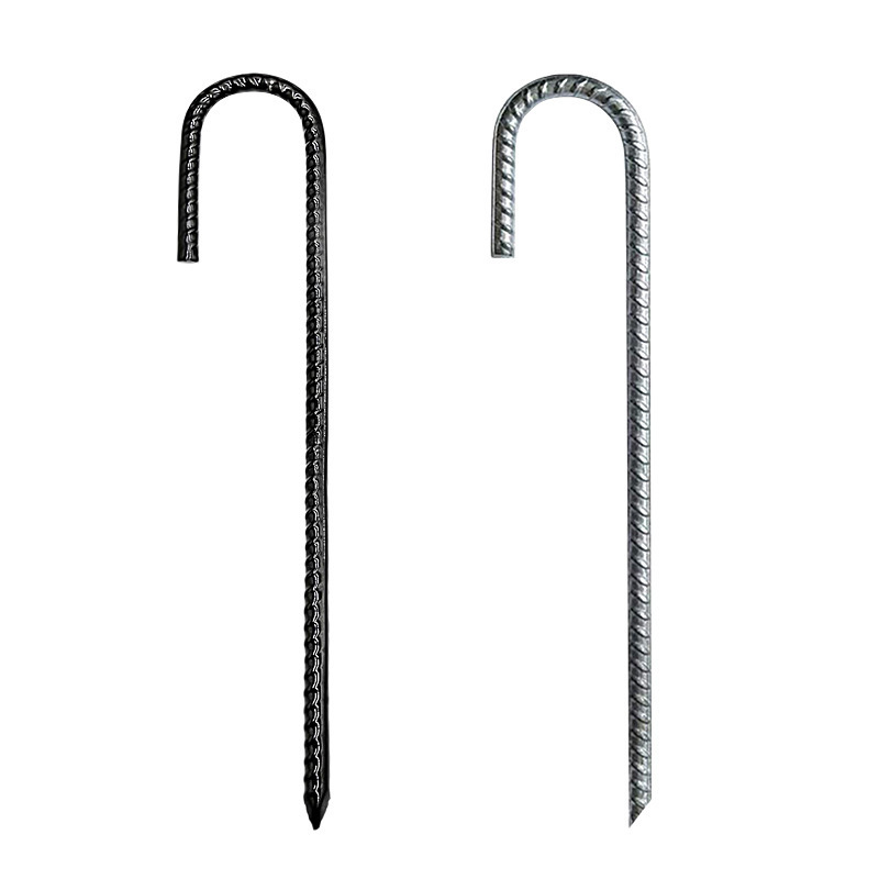 Rust Proof Coated Steel Ground Stakes Anchors/J-Hook Garden Metal Tent Stakes/Trampoline Anchors