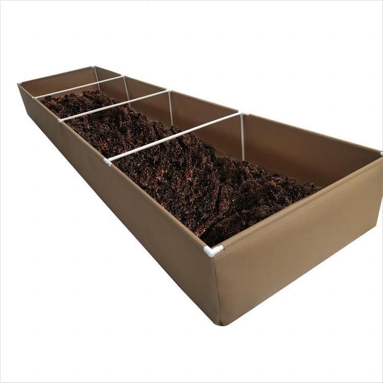 8'x4' FT Felt Raised Garden Grow Bed PVC Frame Living Soil Grow Bed With Moisture Band