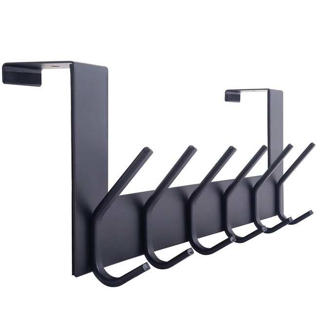 Silver 6 Hooks Hanging Coats Door Coat Hanger Towel Hanger Over Door Coat Rack Over The Door Hook