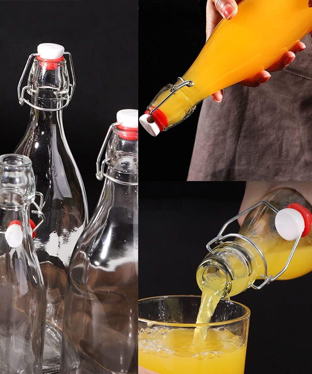 Classic Swing Top Glass Bottles Flip Top Glass Bottle with Stopper for Beverages Oil Vinegar Water Juice Kombucha Wine