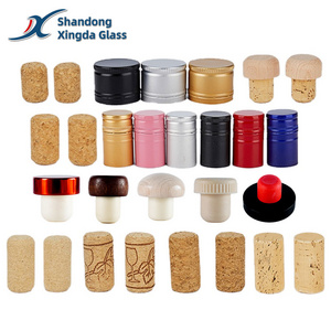 Xingda Customize Logot-Shape Synthetic Wine Cork For Vodka Tequila Whisky Bottle Cork Stopper With Wooden Cap Factory