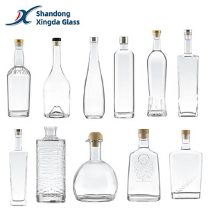 China Wholesale OEM Crystal White 300ml 500ml 700ml 750ml Wine Whisky Brandy XO Glass Liquor Spirits Bottles