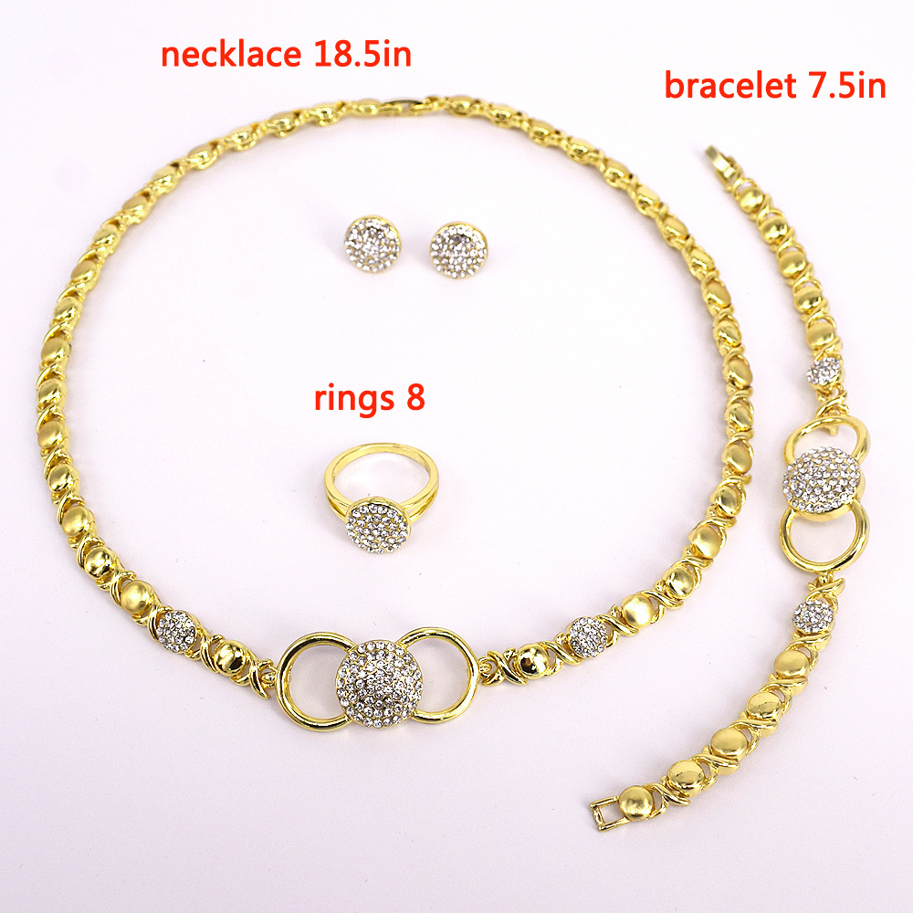 T0225 2020 High quality 18 K gold-plated X O fashion jewelry set