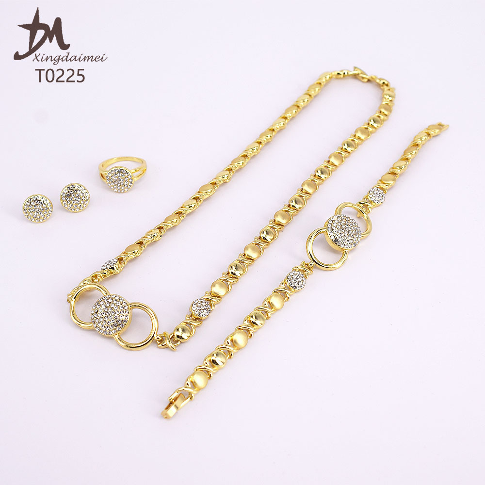 T0225 2020 High quality 18 K gold-plated X O fashion jewelry set