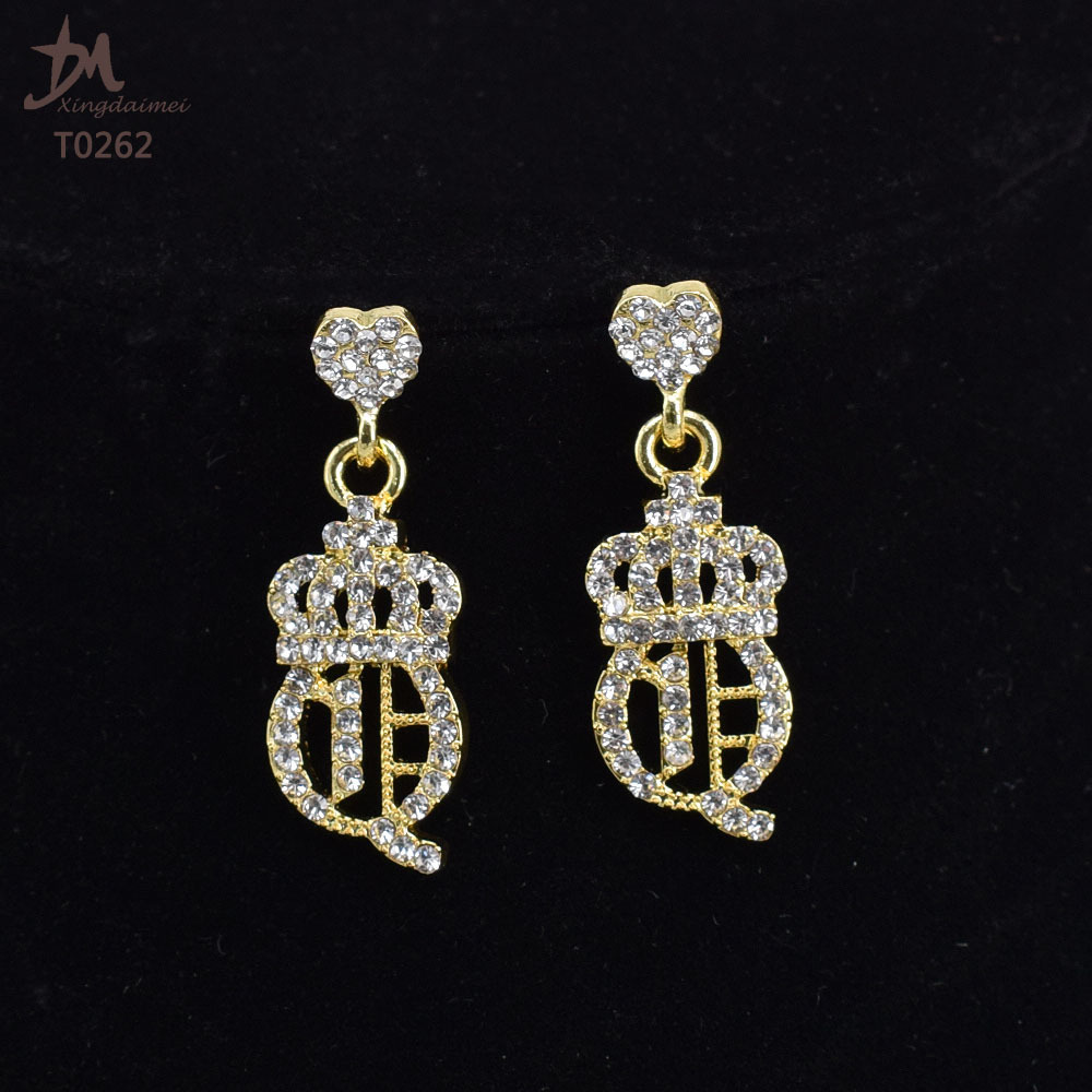 T0262 High quality 18K gold-plated women's XO jewelry set queen crown jewelry set