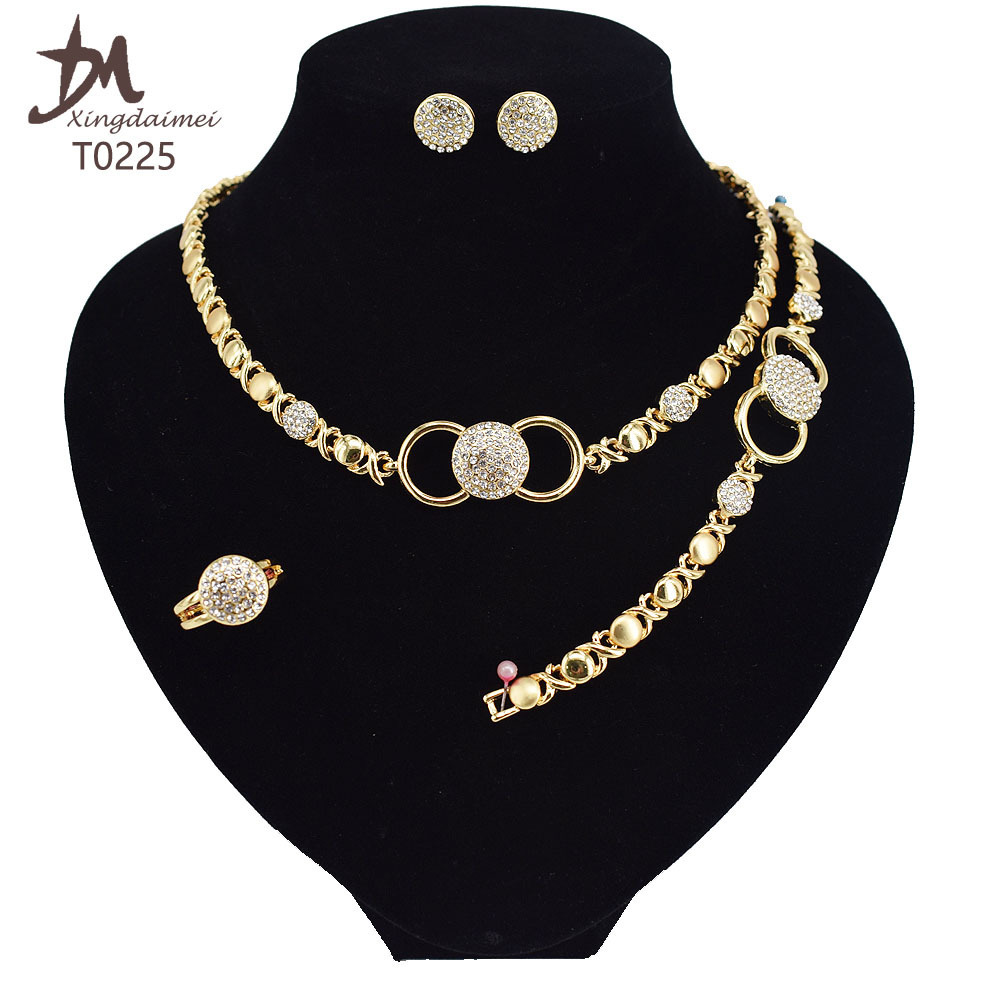 T0225 2020 High quality 18 K gold-plated X O fashion jewelry set