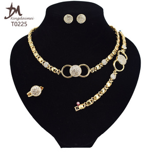 T0225 2020 High quality 18 K gold-plated X O fashion jewelry set