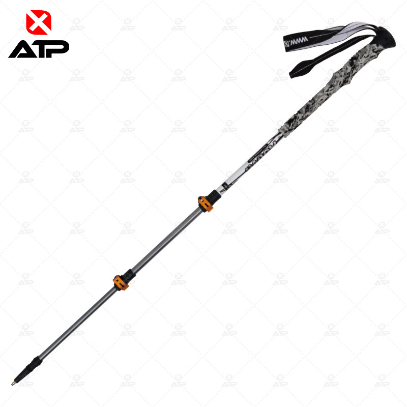 Outdoor EVA Grip Flip Lock 3 Section Aluminum 7075 trekking pole  Walking Stick