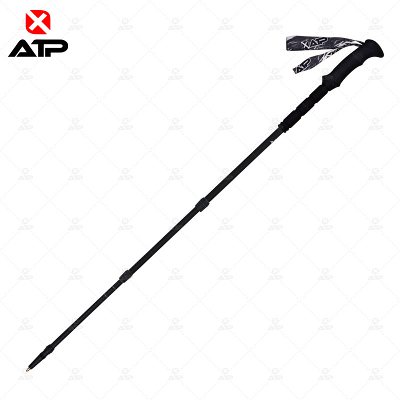 Hiking Outdoor EVA Grip 3 Section Carbon Fiber Trekking Pole Walking Stick